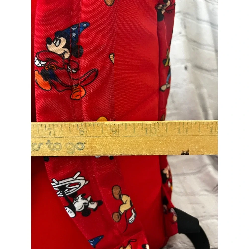 Disney Mickey Mouse Red All Over Print Canvas Backpack Steamboat Sorcerer